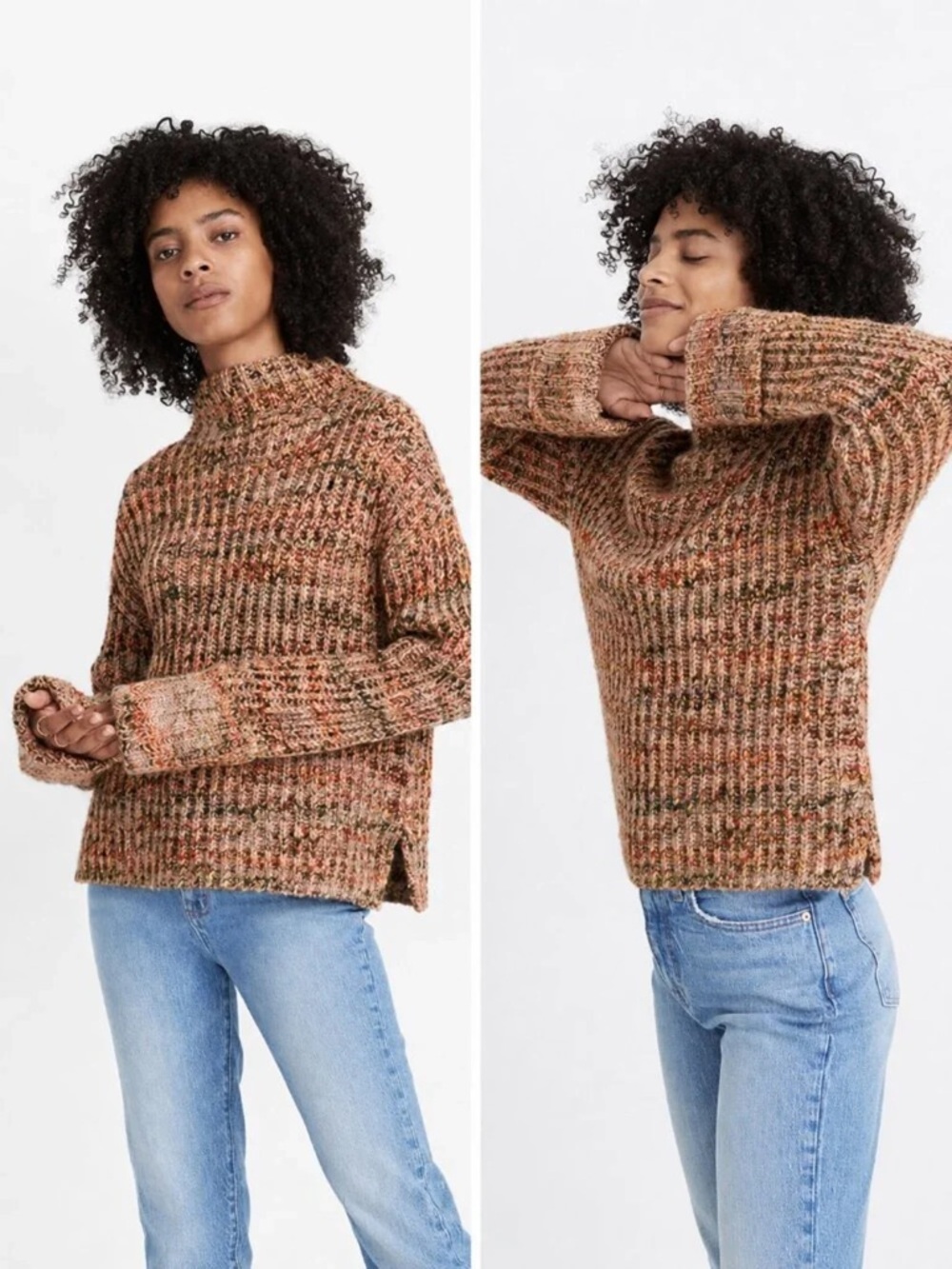 Madewell Rayner Mockneck Marled Chunky Oversized Women’s Sweater Sz S